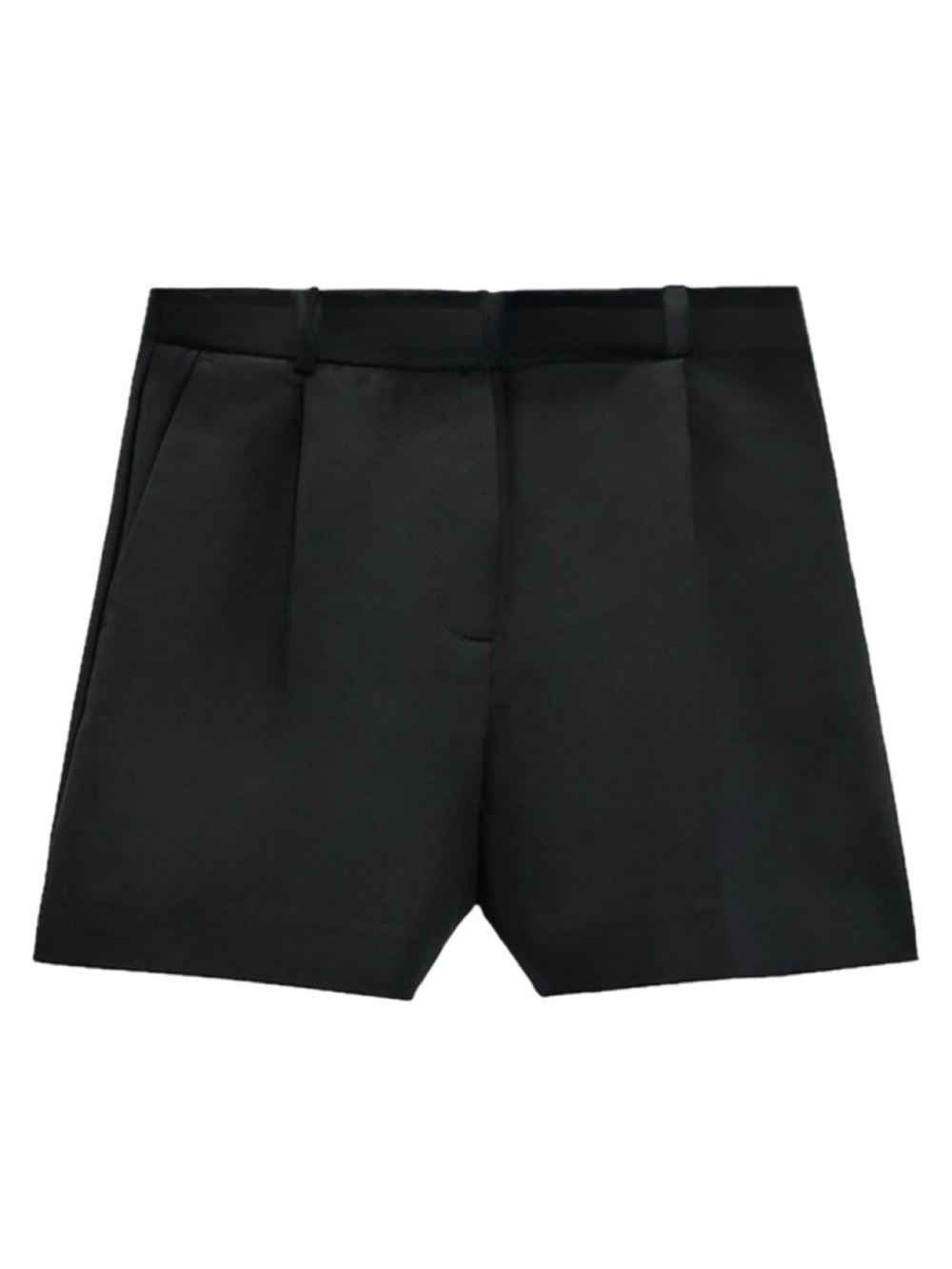 Zara Black Women's Flat-Front Tailored Shorts
